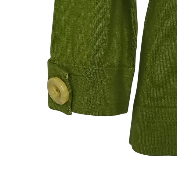Sigrid Olsen Womens Bright Moss Green Jungle Blossom Button Cardigan Medium - Picture 3 of 8